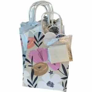 Floral Print Scalloped Paper Gift Bag with Tissue Paper